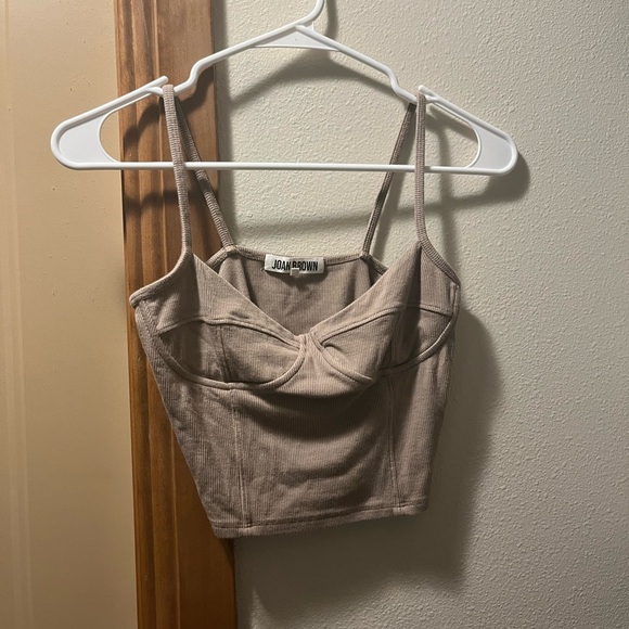 Joah Brown Tan Crop Bustier Camisole - Picture 3 of 5